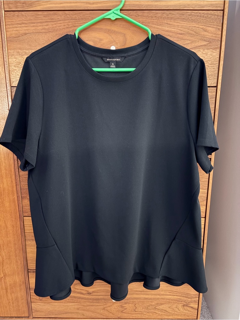 Banana Republic Black Short Sleeve Peplum Tee